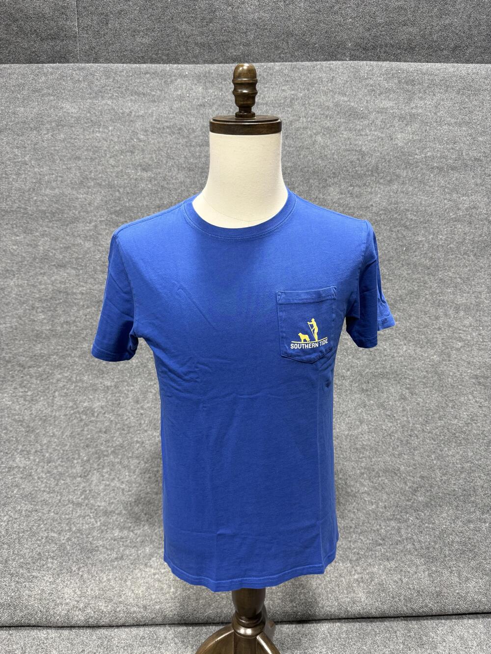 Southern Tide Shirt Mens XS Blue Dog Paddleboard Pocket Graphic T-Shirt Tee